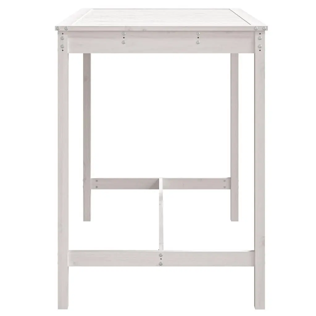 White Solid Pine Wood Garden Table for Outdoors