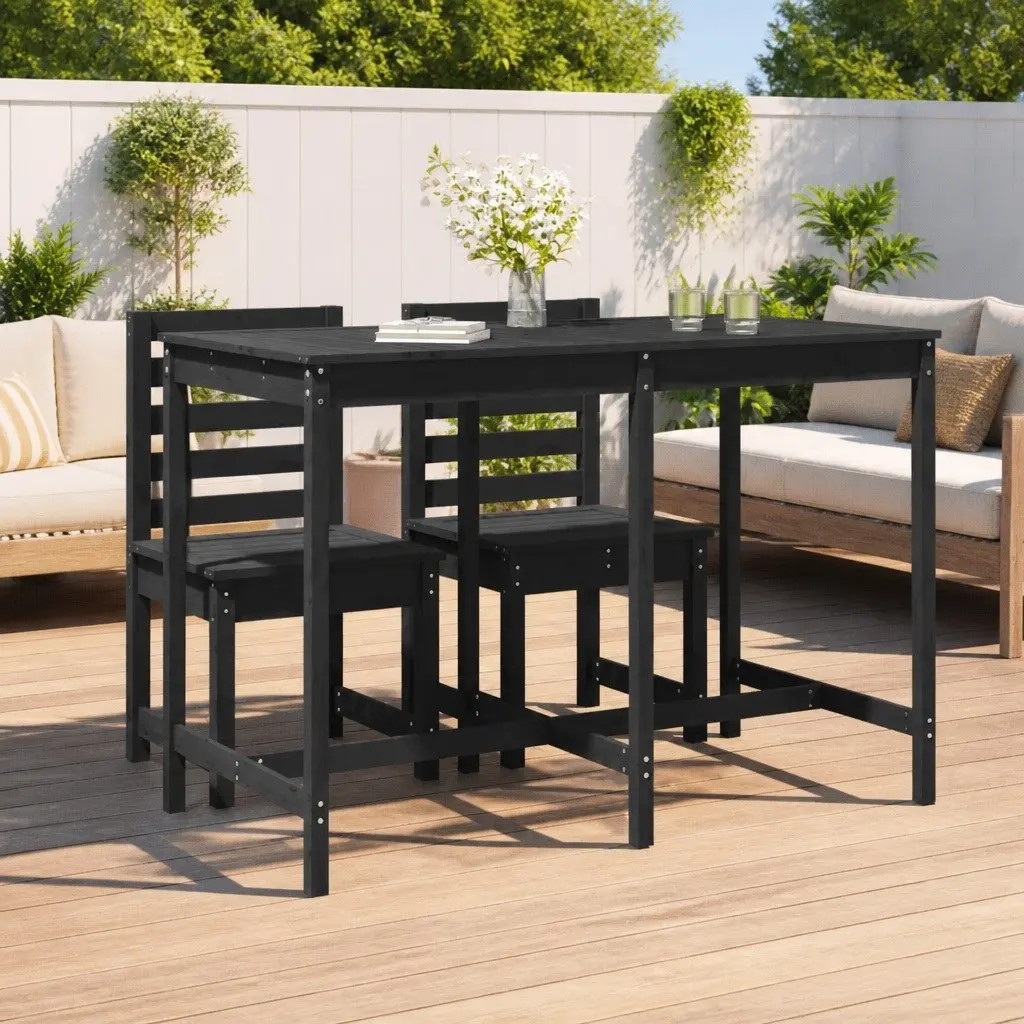 Solid Wood Grey Garden Table for Outdoor Dining