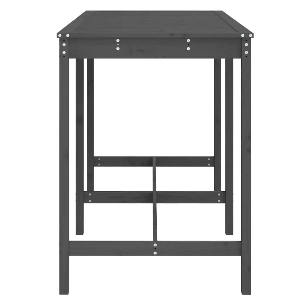 Solid Wood Grey Garden Table for Outdoor Dining