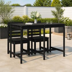 Sturdy Black Wooden Garden Table for Outdoor Use