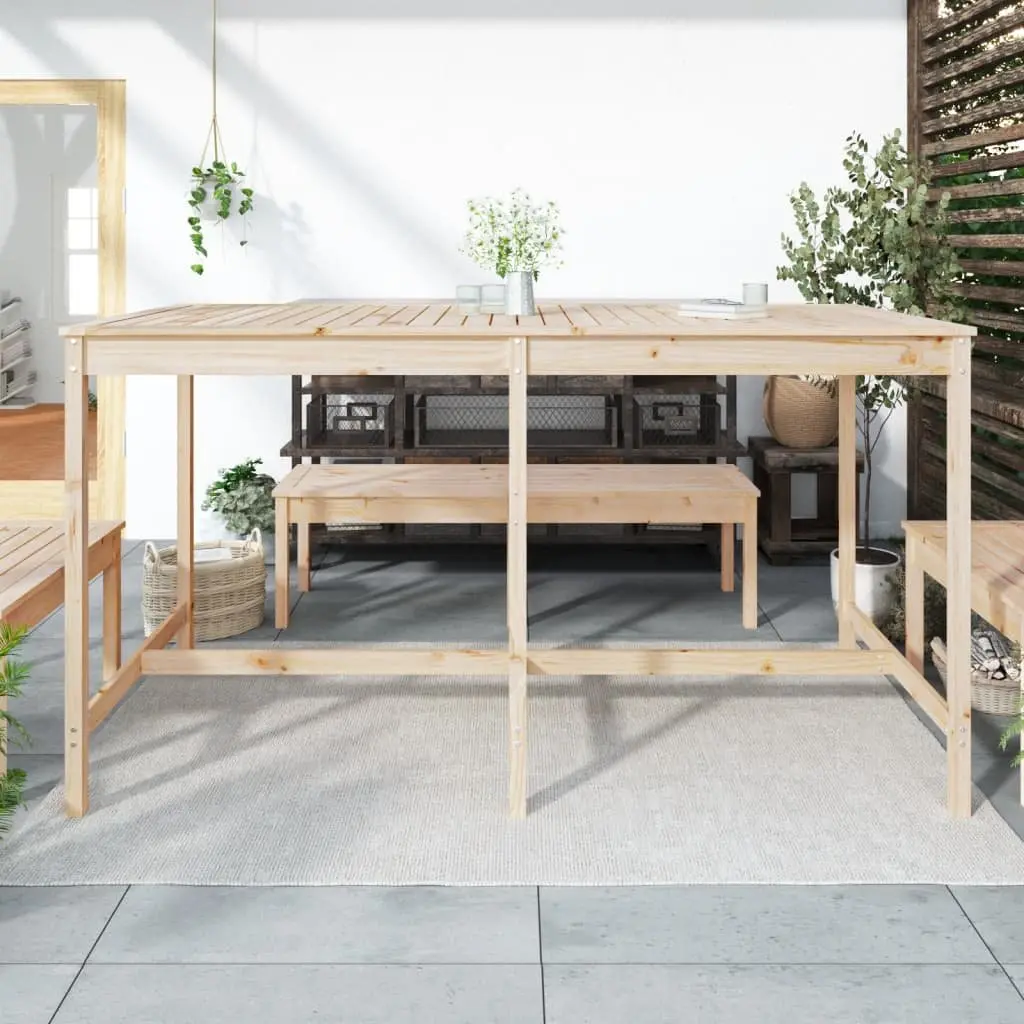 Solid Wood Pine Garden Table for Outdoors