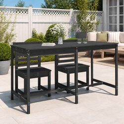 Sturdy Grey Solid Pine Garden Table for Outdoor Spaces