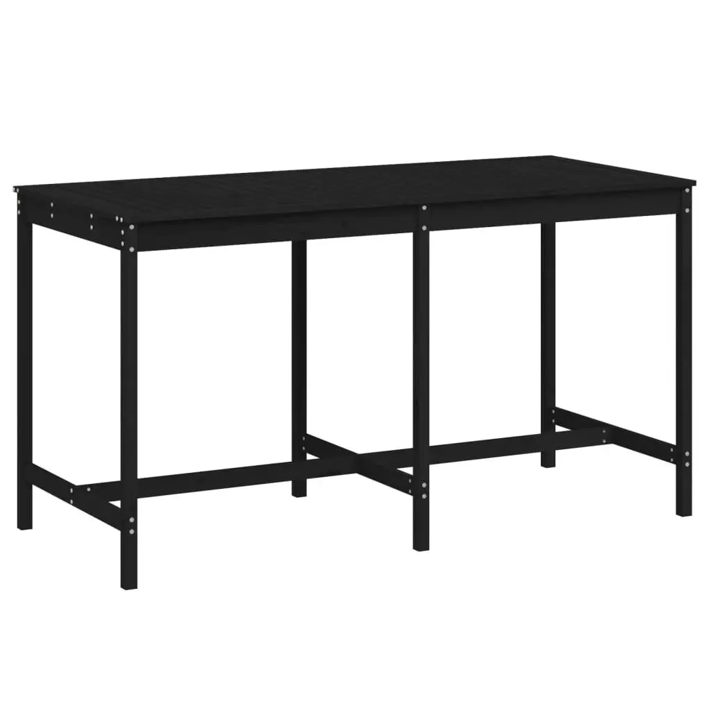 Garden Table Outdoor Wooden Patio Furniture Solid Pine Black 203.5x90x110 cm