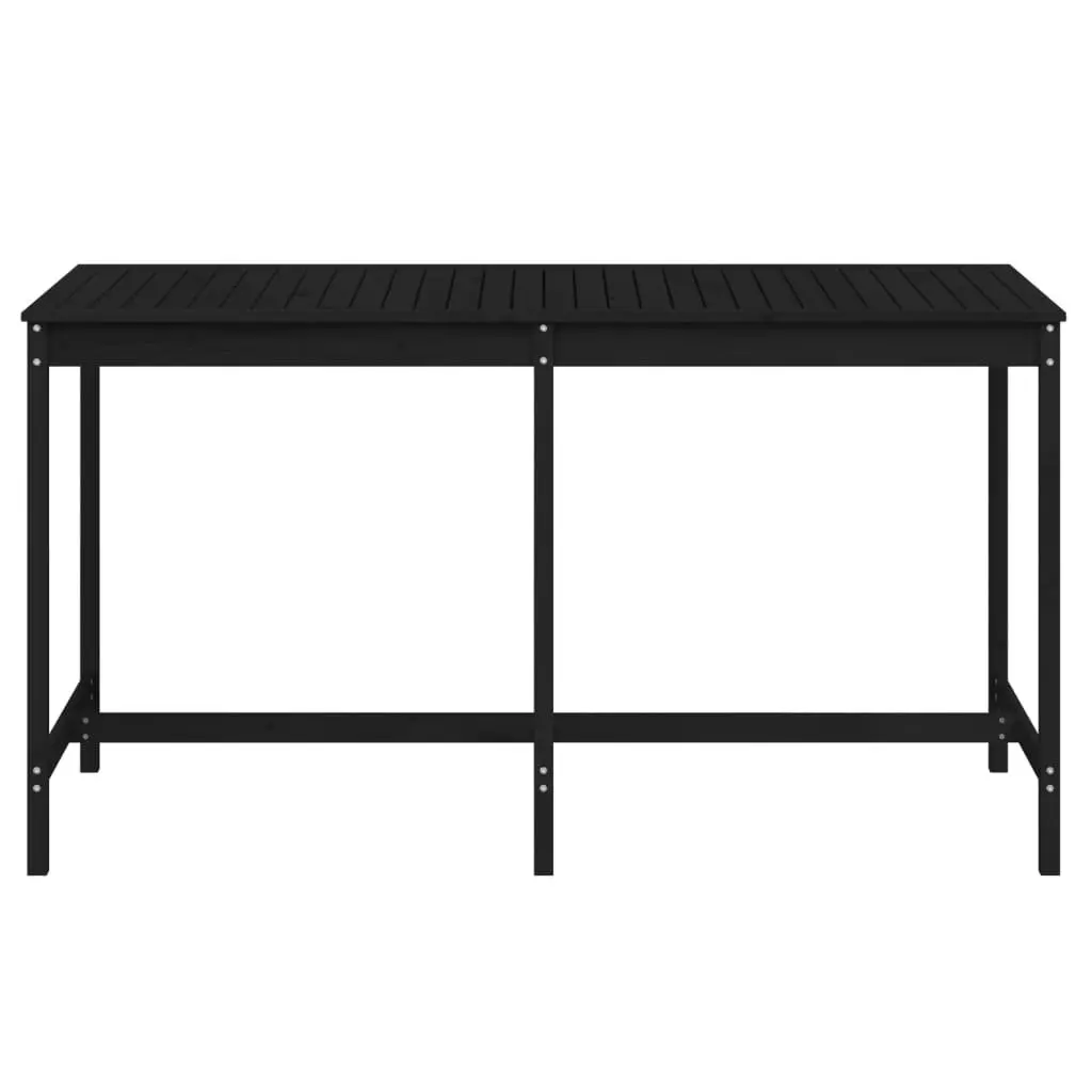 Garden Table Outdoor Wooden Patio Furniture Solid Pine Black 203.5x90x110 cm