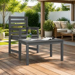 Sturdy Grey Garden Table for Outdoor Dining 82.5x50.5cm