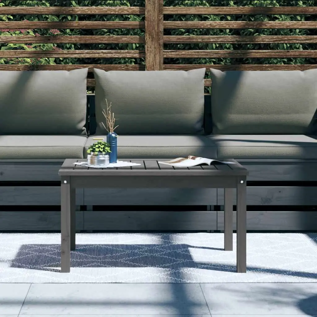 Garden Table Solid Pine Wood 82.5x50.5x45cm Grey
