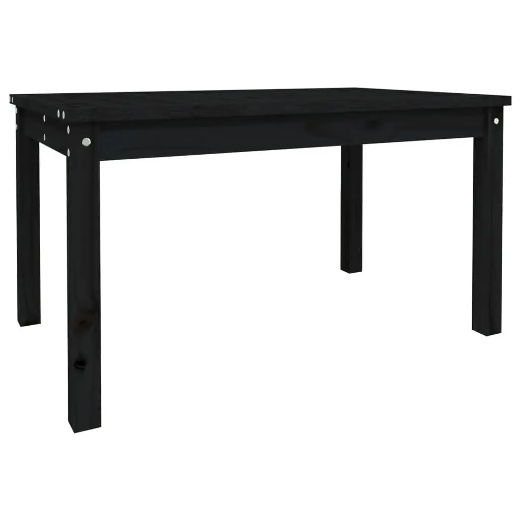 Black Solid Wood Pine Garden Table for Outdoor Dining
