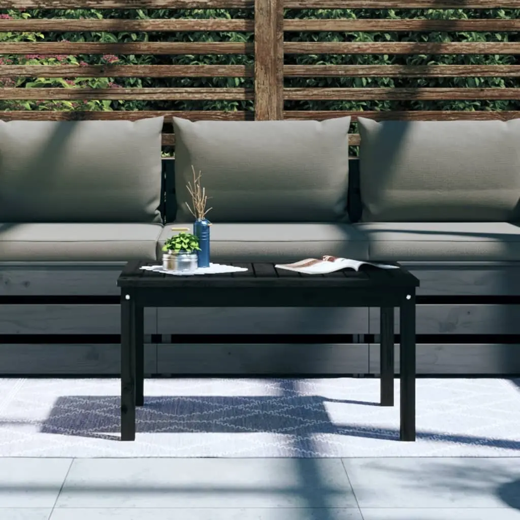 Black Solid Wood Pine Garden Table for Outdoor Dining