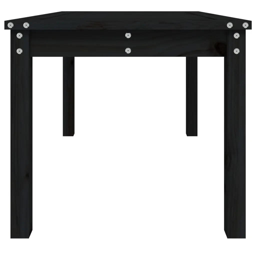 Black Solid Wood Pine Garden Table for Outdoor Dining