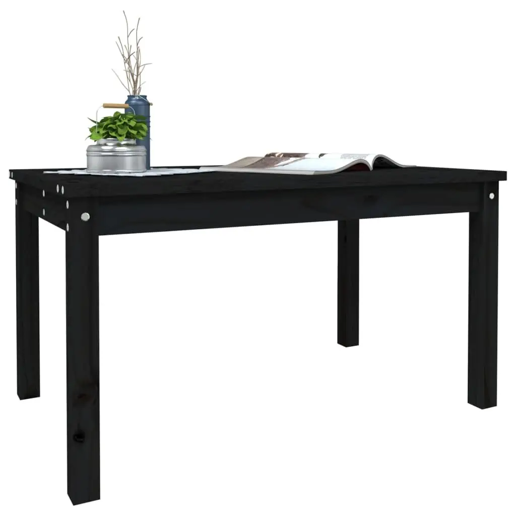 Black Solid Wood Pine Garden Table for Outdoor Dining