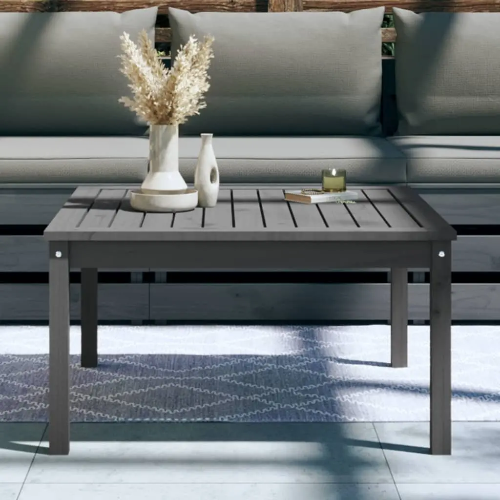 Grey Solid Wood Pine Garden Table for Outdoors