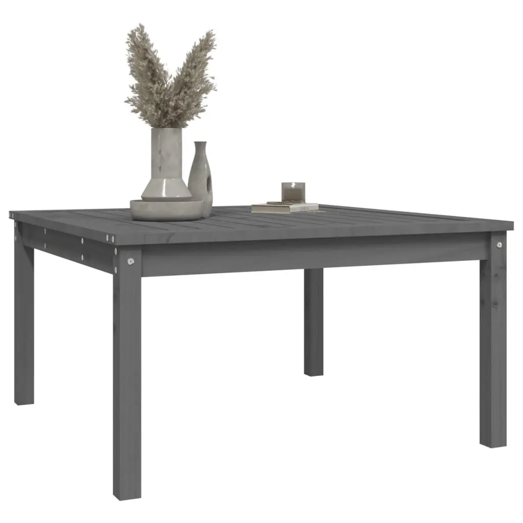 Grey Solid Wood Pine Garden Table for Outdoors