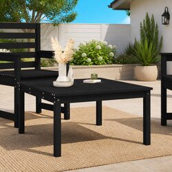 Outdoor Garden Dining Table in Black Solid Pine Wood