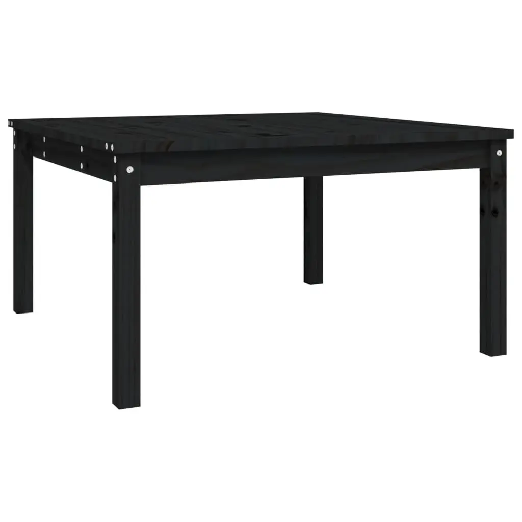 Outdoor Garden Dining Table in Black Solid Pine Wood