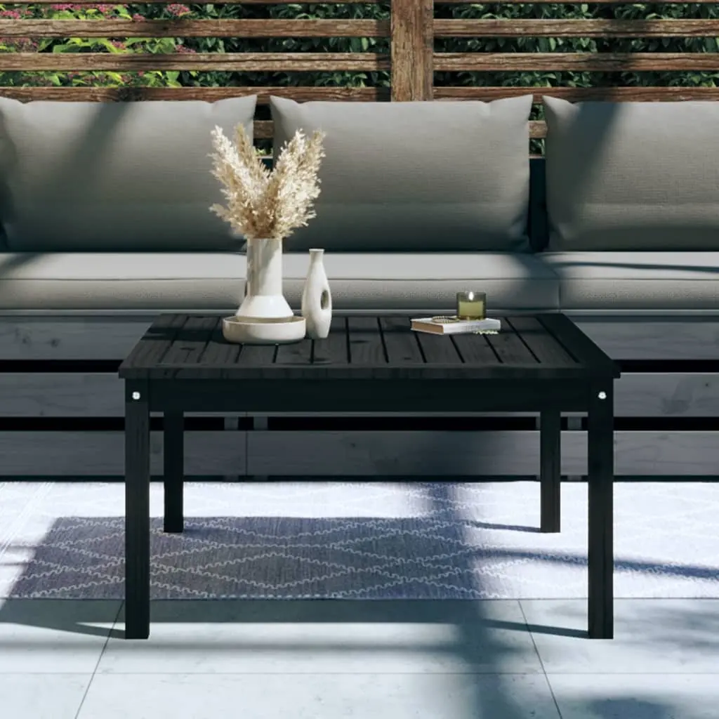 Outdoor Garden Dining Table in Black Solid Pine Wood