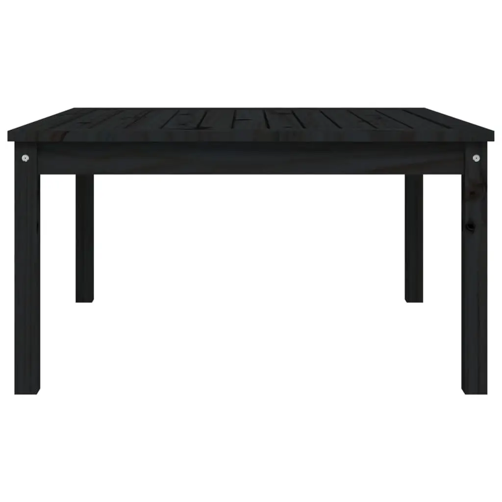 Outdoor Garden Dining Table in Black Solid Pine Wood