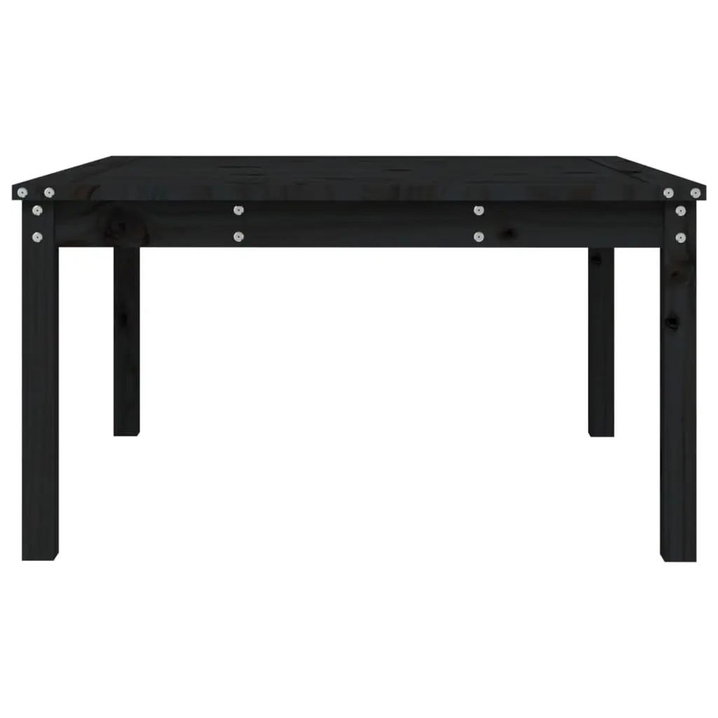 Outdoor Garden Dining Table in Black Solid Pine Wood