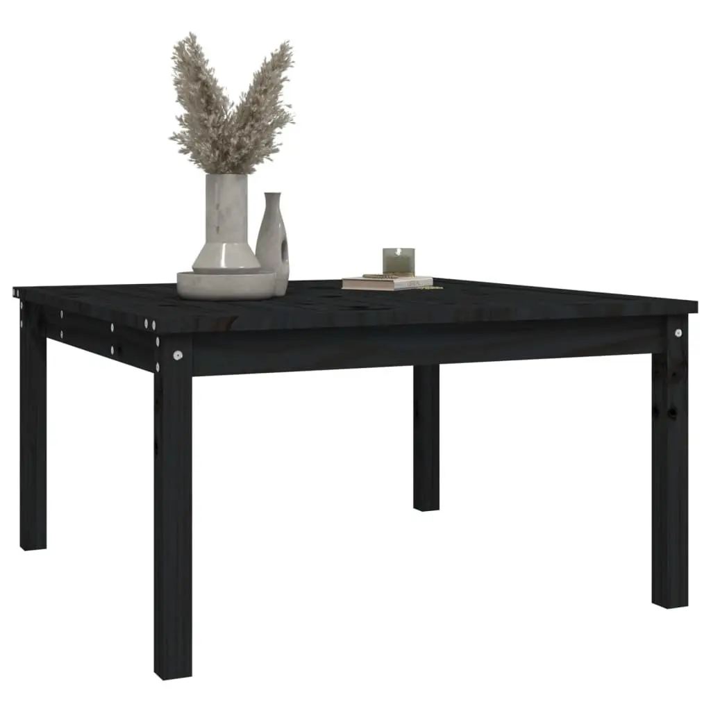 Outdoor Garden Dining Table in Black Solid Pine Wood