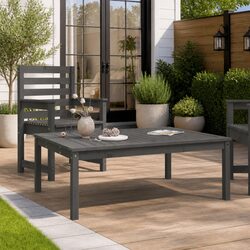 Solid Wood Garden Dining Table Grey 121x82.5x45cm