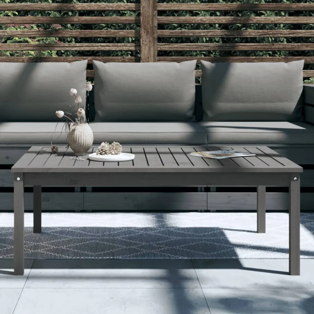 Solid Wood Garden Dining Table Grey 121x82.5x45cm