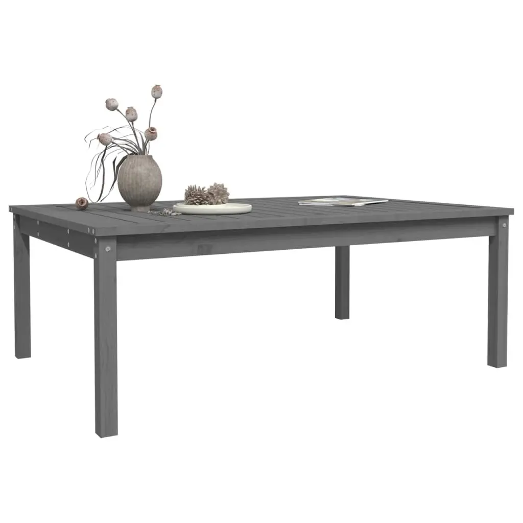 Solid Wood Garden Dining Table Grey 121x82.5x45cm