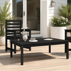 Durable Black Wooden Garden Table for Outdoor Use