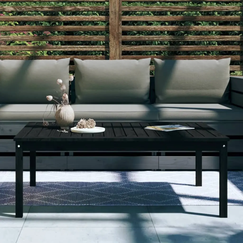 Black Wooden Garden Table for Outdoor Use