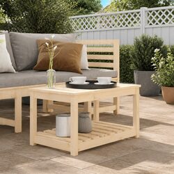 Durable Solid Wood Pine Garden Table for Outdoors 82.5x50.5x45cm