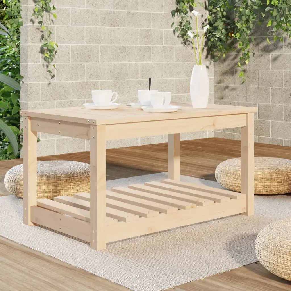 Solid Wood Pine Garden Table for Outdoors 82.5x50.5x45cm
