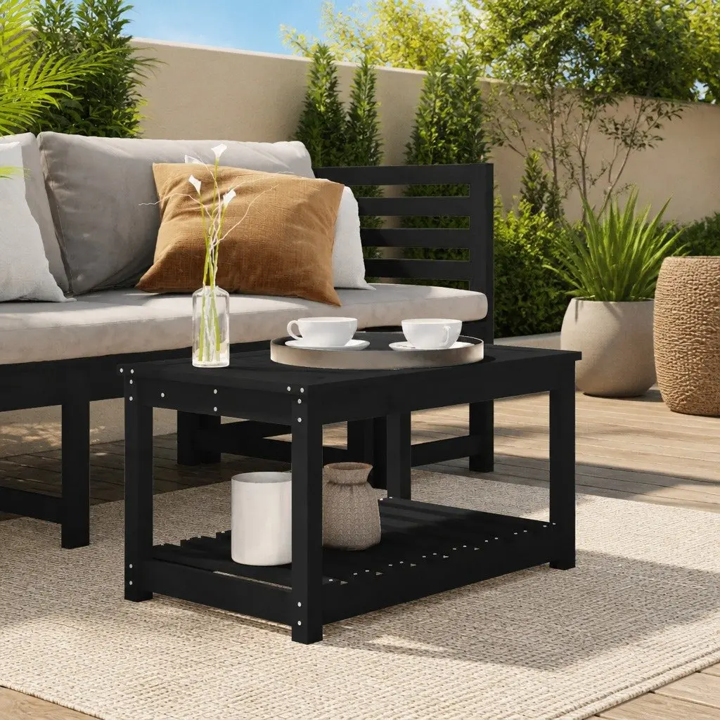 Black Outdoor Dining Table with Storage