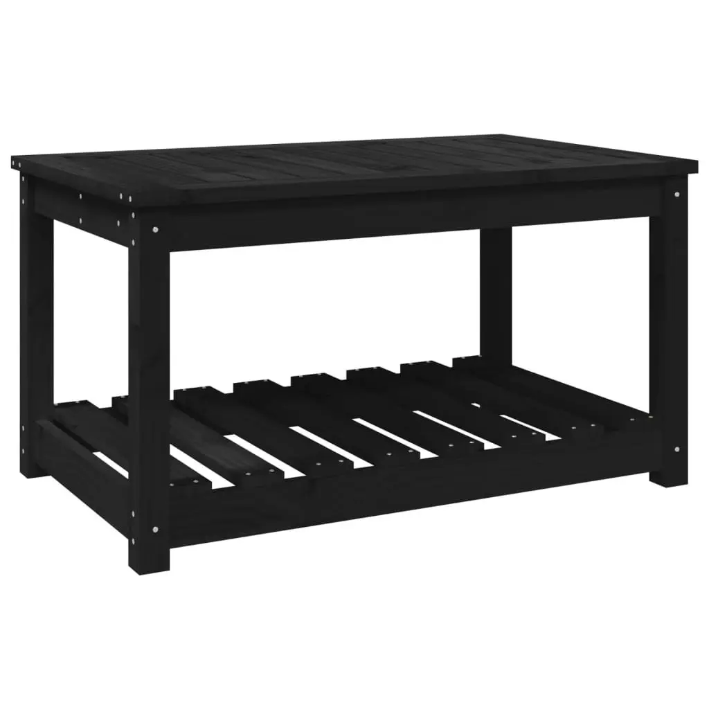 Black Outdoor Dining Table with Storage