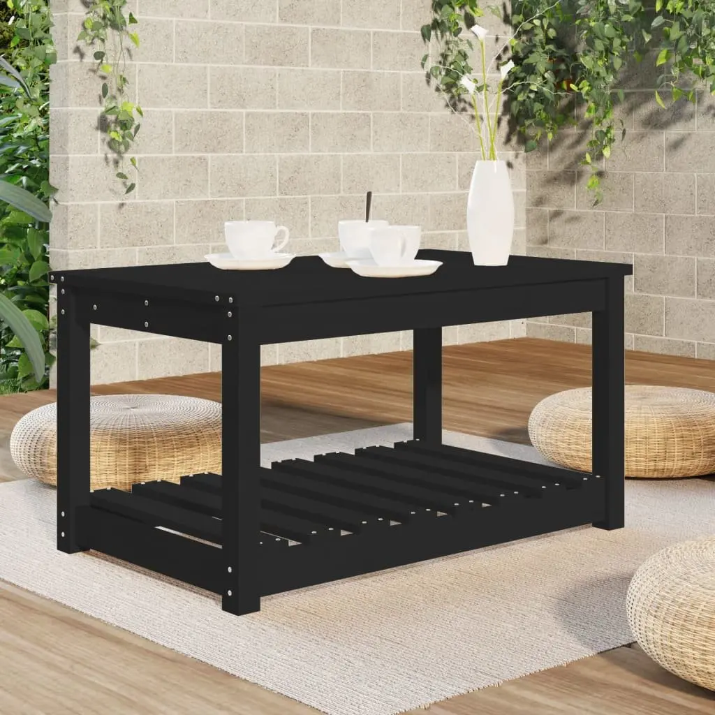 Black Outdoor Dining Table with Storage