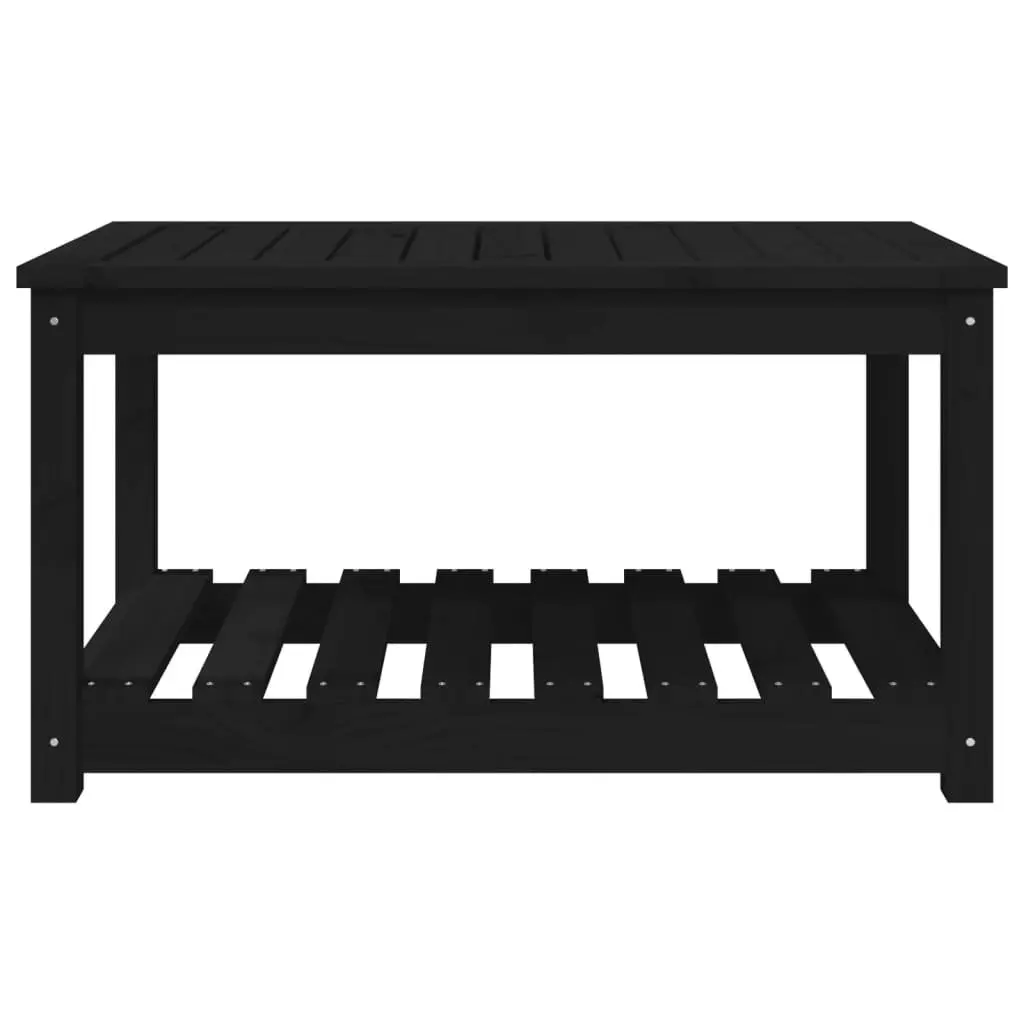 Black Outdoor Dining Table with Storage