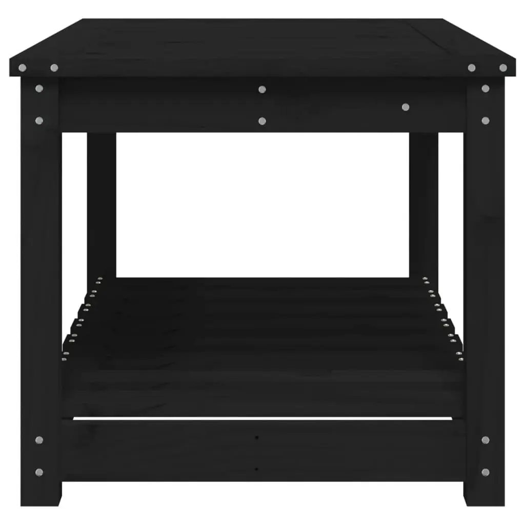 Black Outdoor Dining Table with Storage