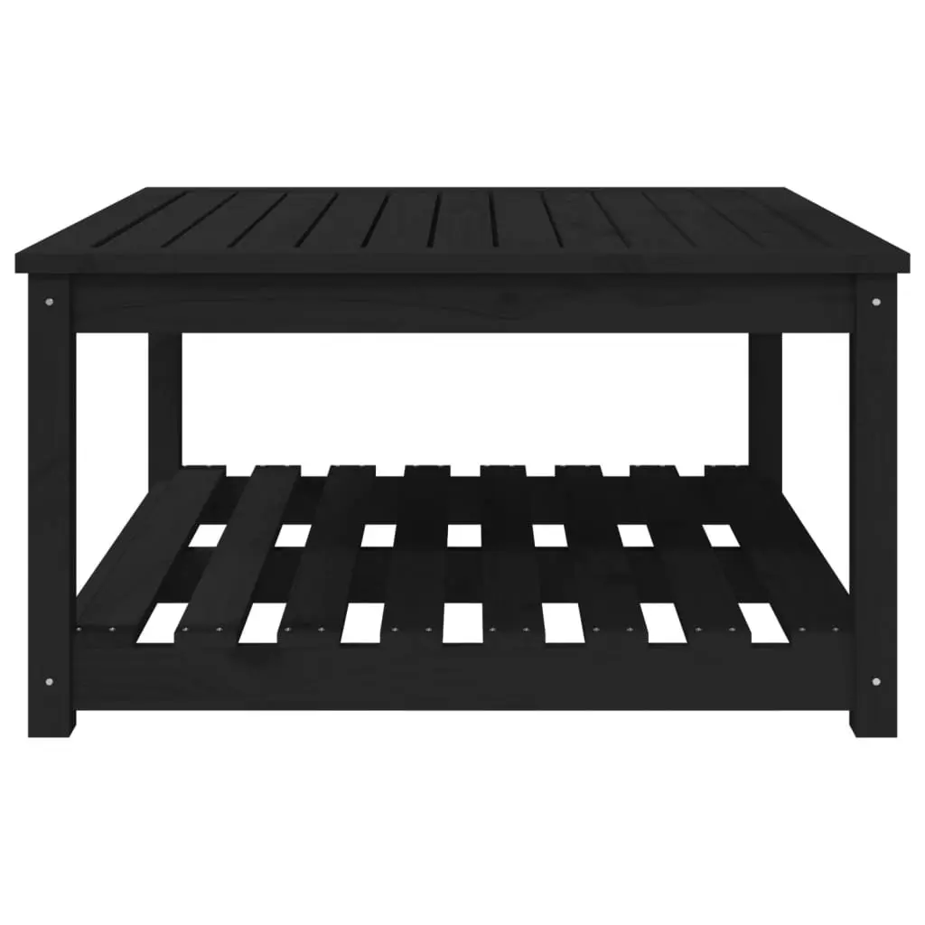 Garden Table Solid Pine Wood 82.5x82.5x45cm Black