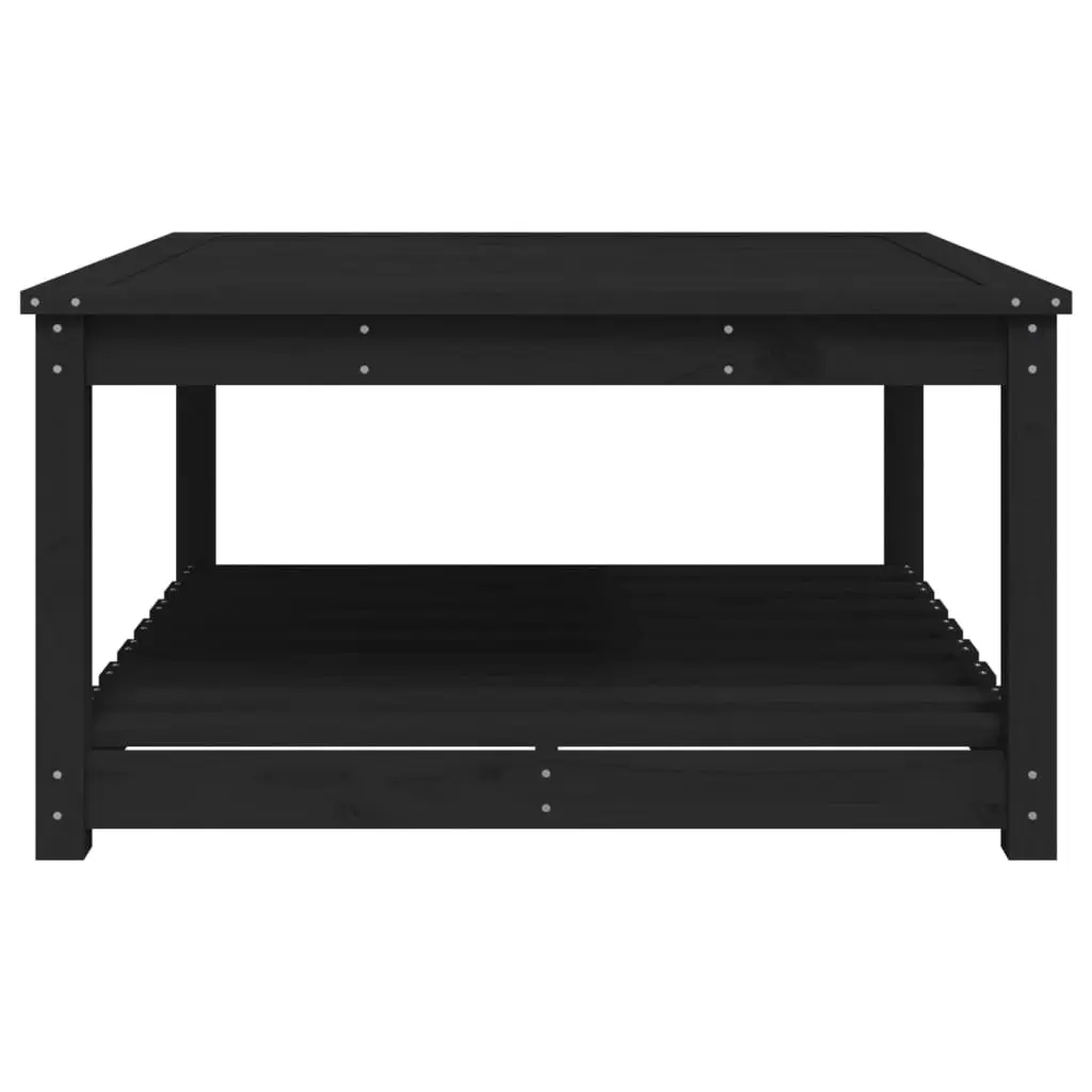 Garden Table Solid Pine Wood 82.5x82.5x45cm Black
