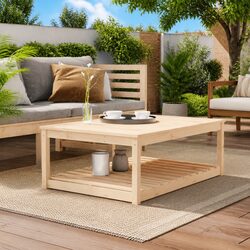 Solid Wood Pine Garden Table for Outdoor Dining