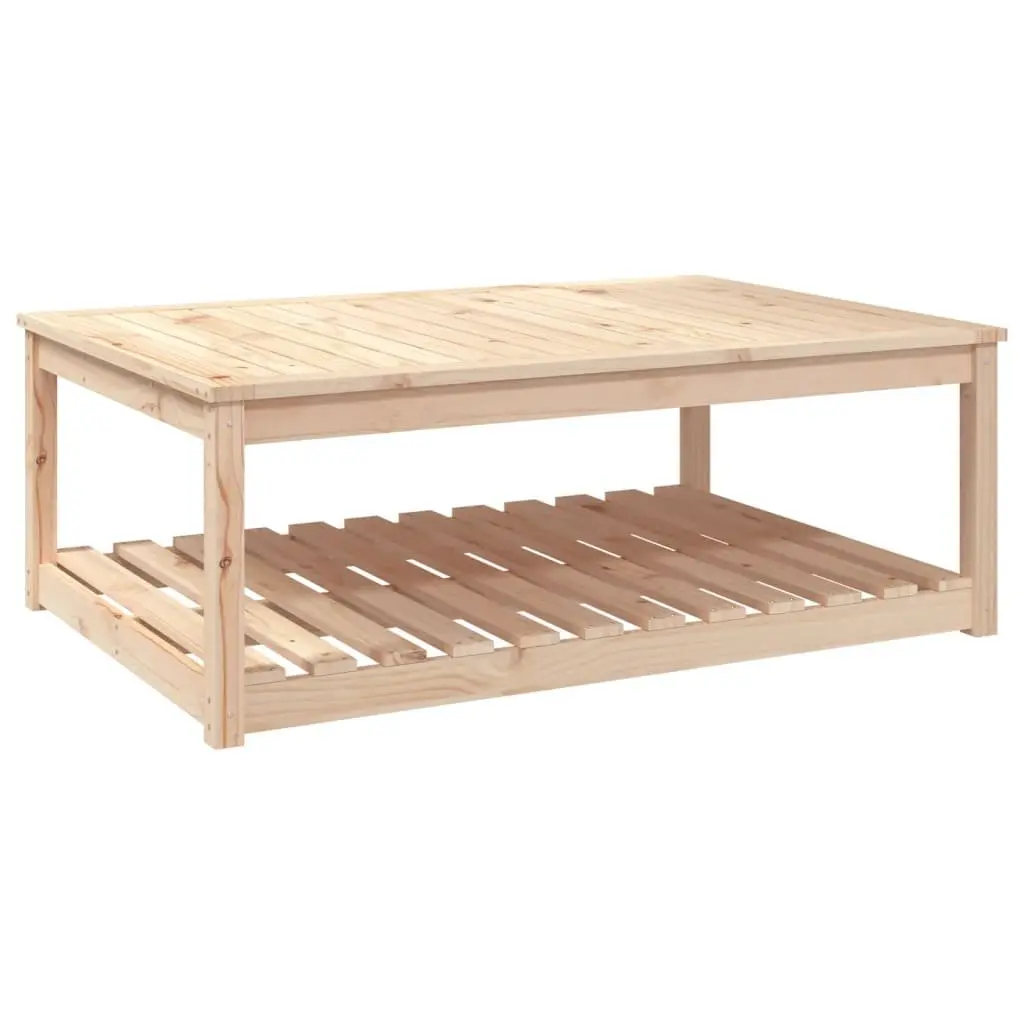 Garden Table Solid Pine Wood 121 x 82.5 x 45 cm Brown Outdoor Patio Furniture