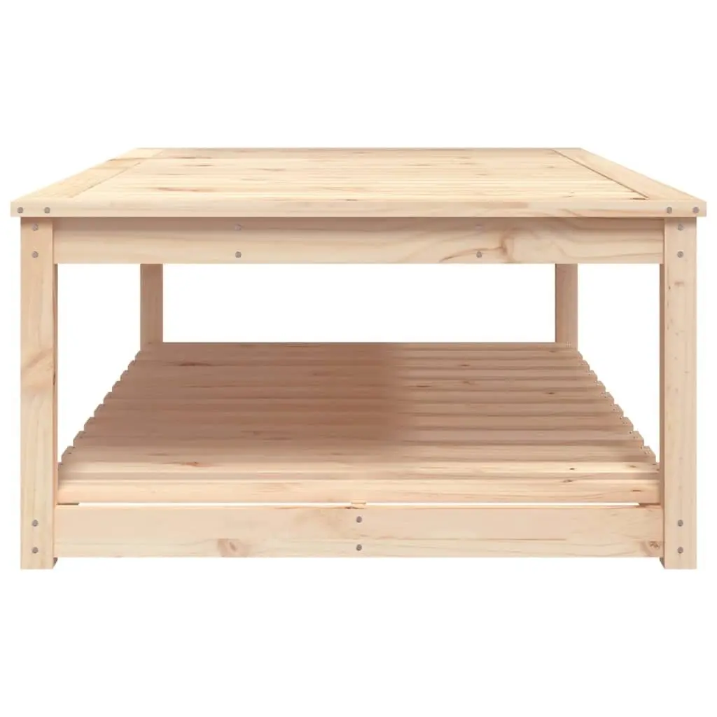 Garden Table Solid Pine Wood 121 x 82.5 x 45 cm Brown Outdoor Patio Furniture