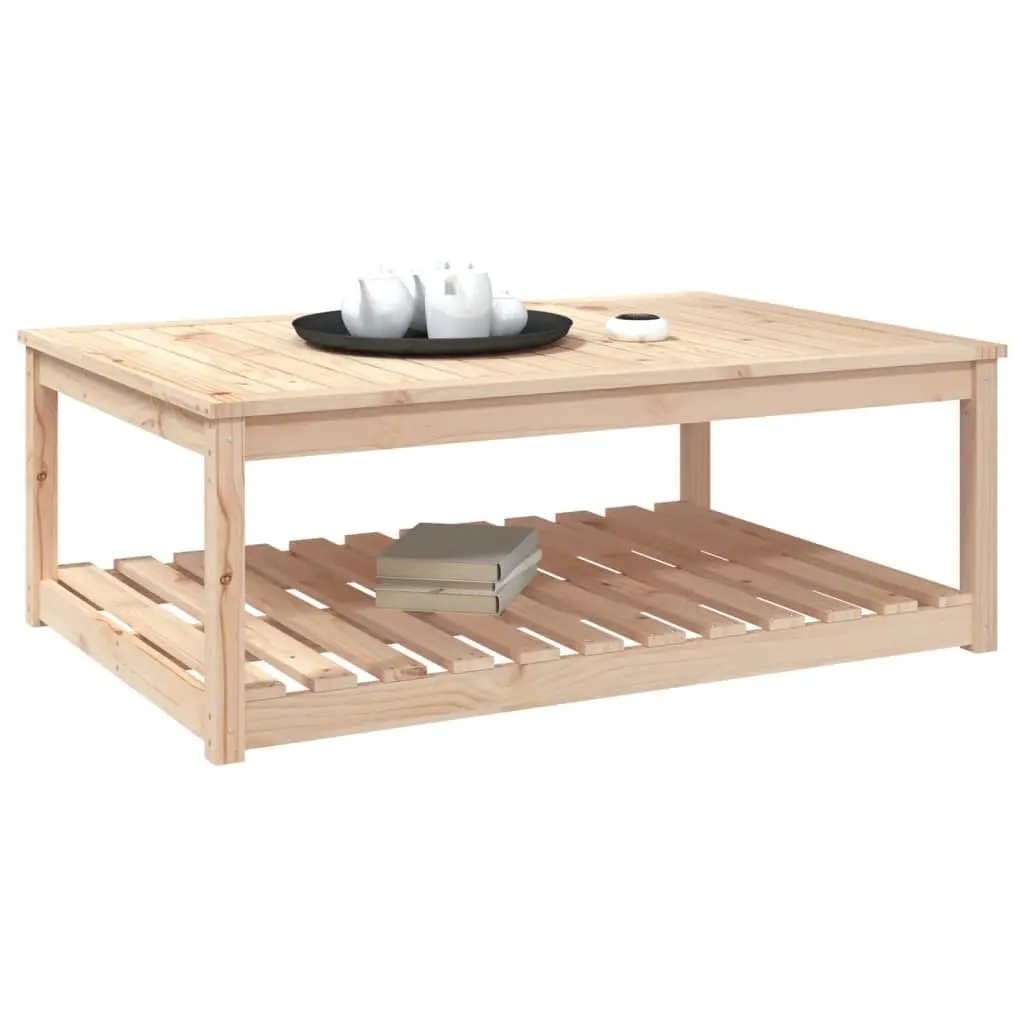 Garden Table Solid Pine Wood 121 x 82.5 x 45 cm Brown Outdoor Patio Furniture