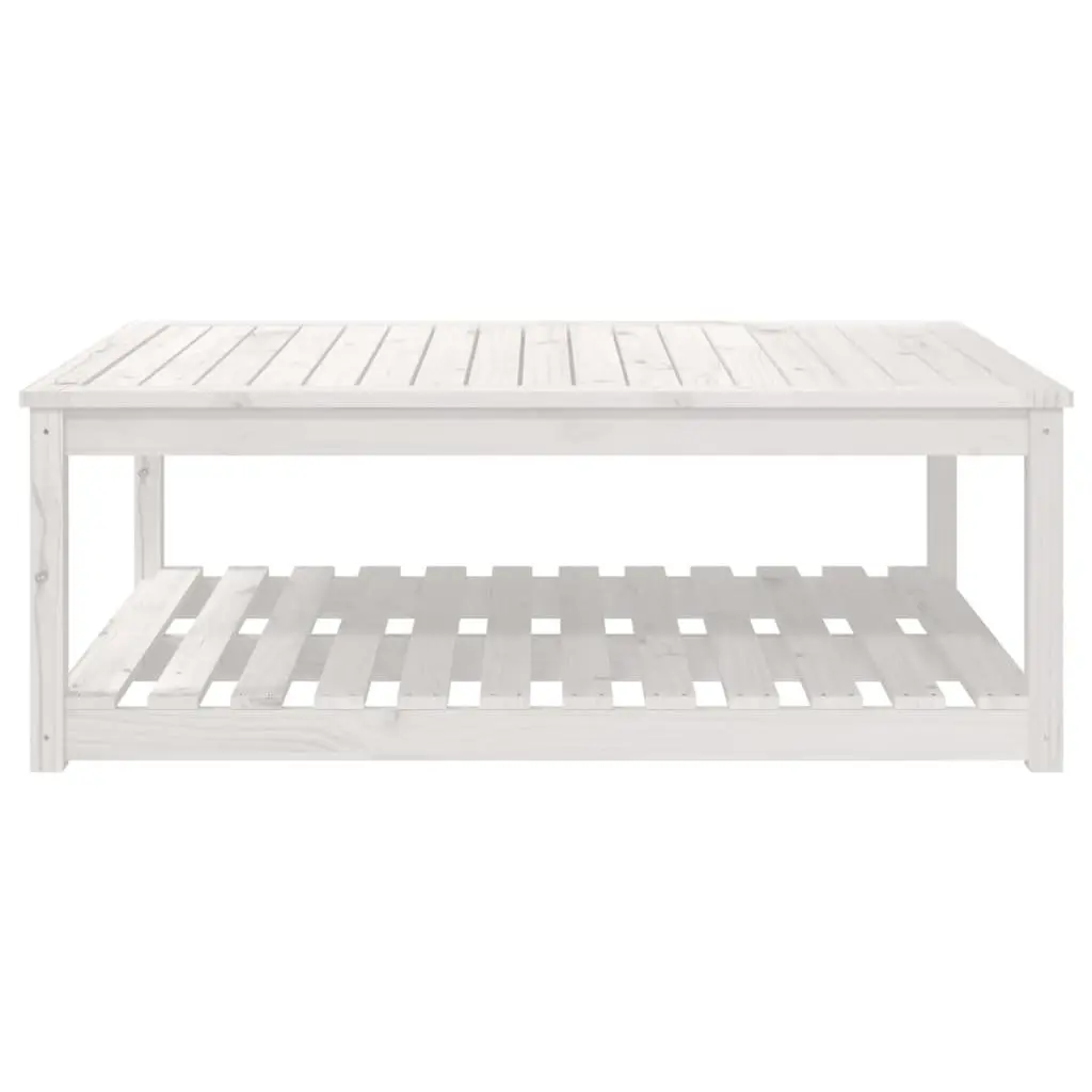 Solid Wood Garden Table in White for Outdoor Use