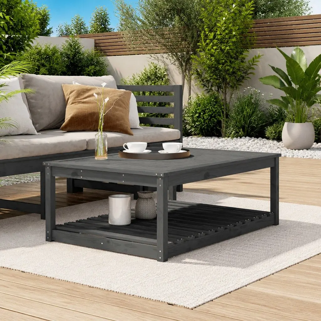 Grey Pine Wooden Garden Table for Outdoor Dining