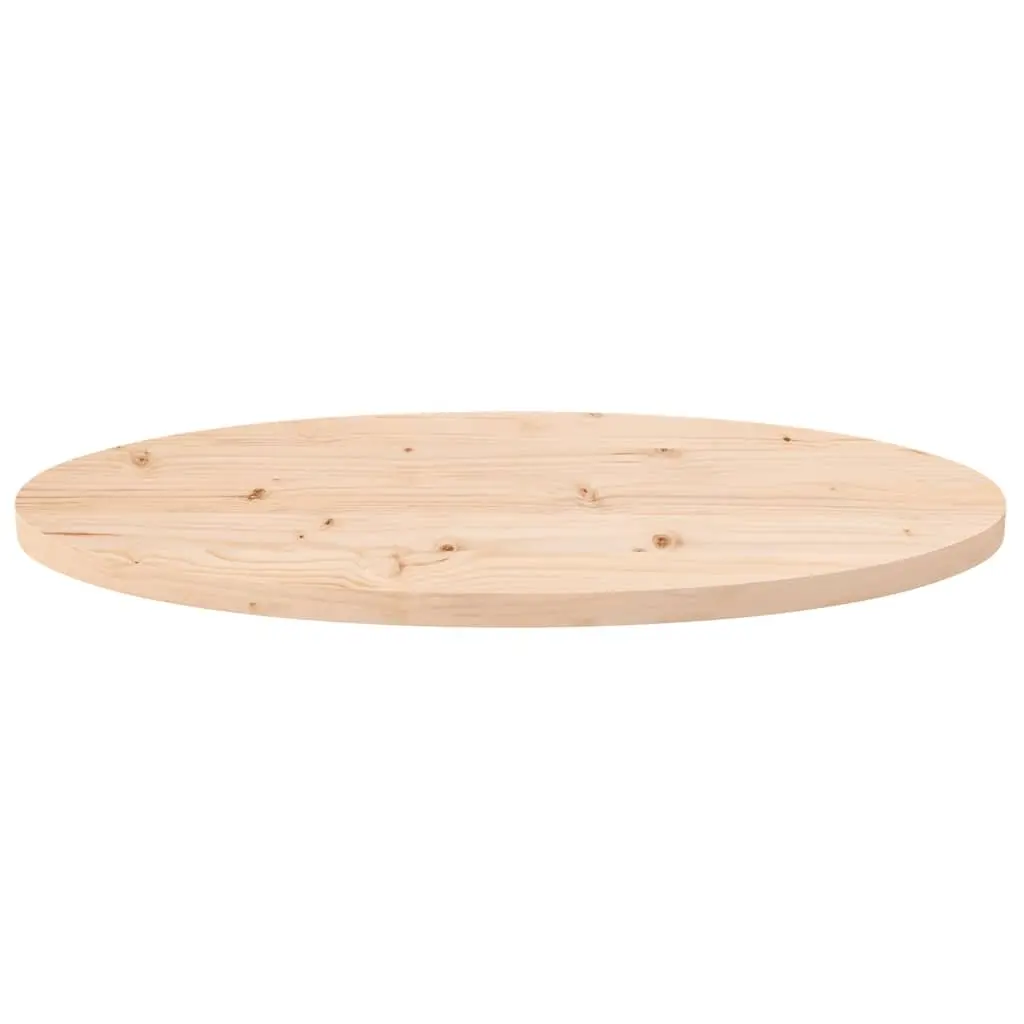 Solid Pine Wood Oval Table Top 70x35cm Brown