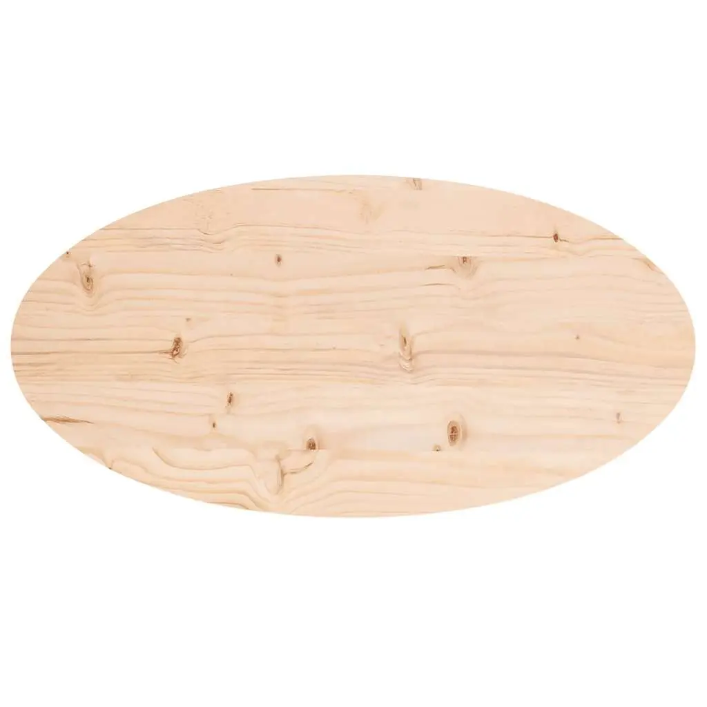 Solid Pine Wood Oval Table Top 70x35cm Brown