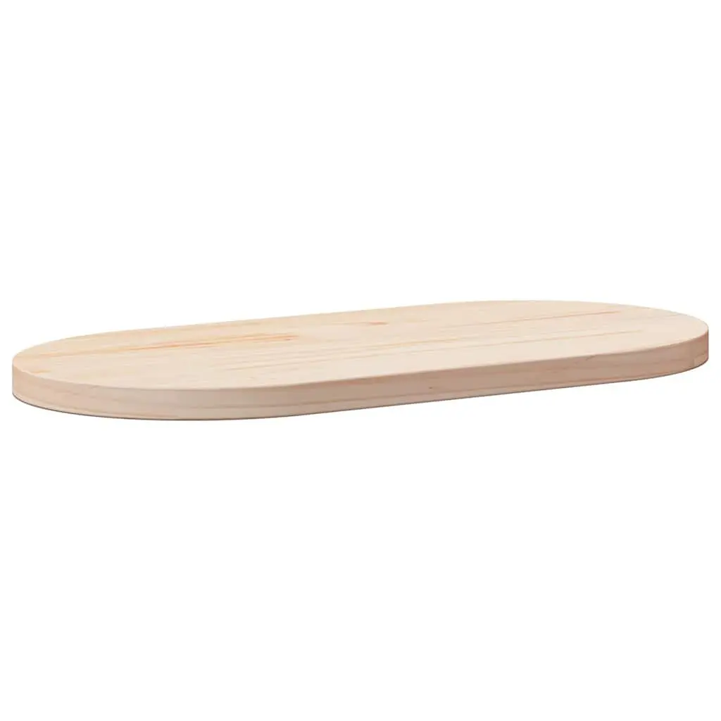 Brown Solid Pine Oval Table Top 60x30x2.5 cm
