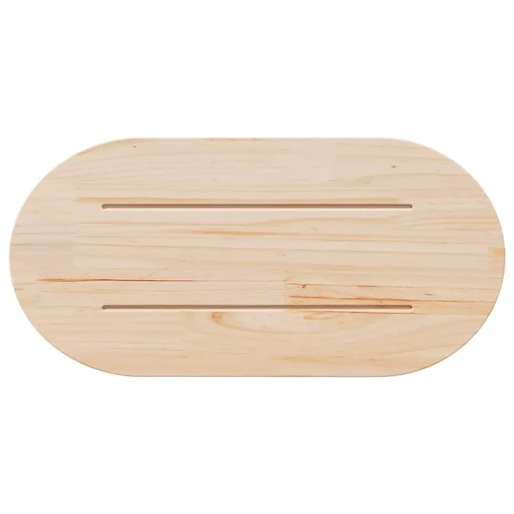 Brown Solid Pine Oval Table Top 60x30x2.5 cm