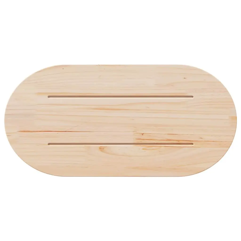 Solid Pine Wood Table Top 70x35cm Oval Brown Replacement Surface Coffee Side Bar