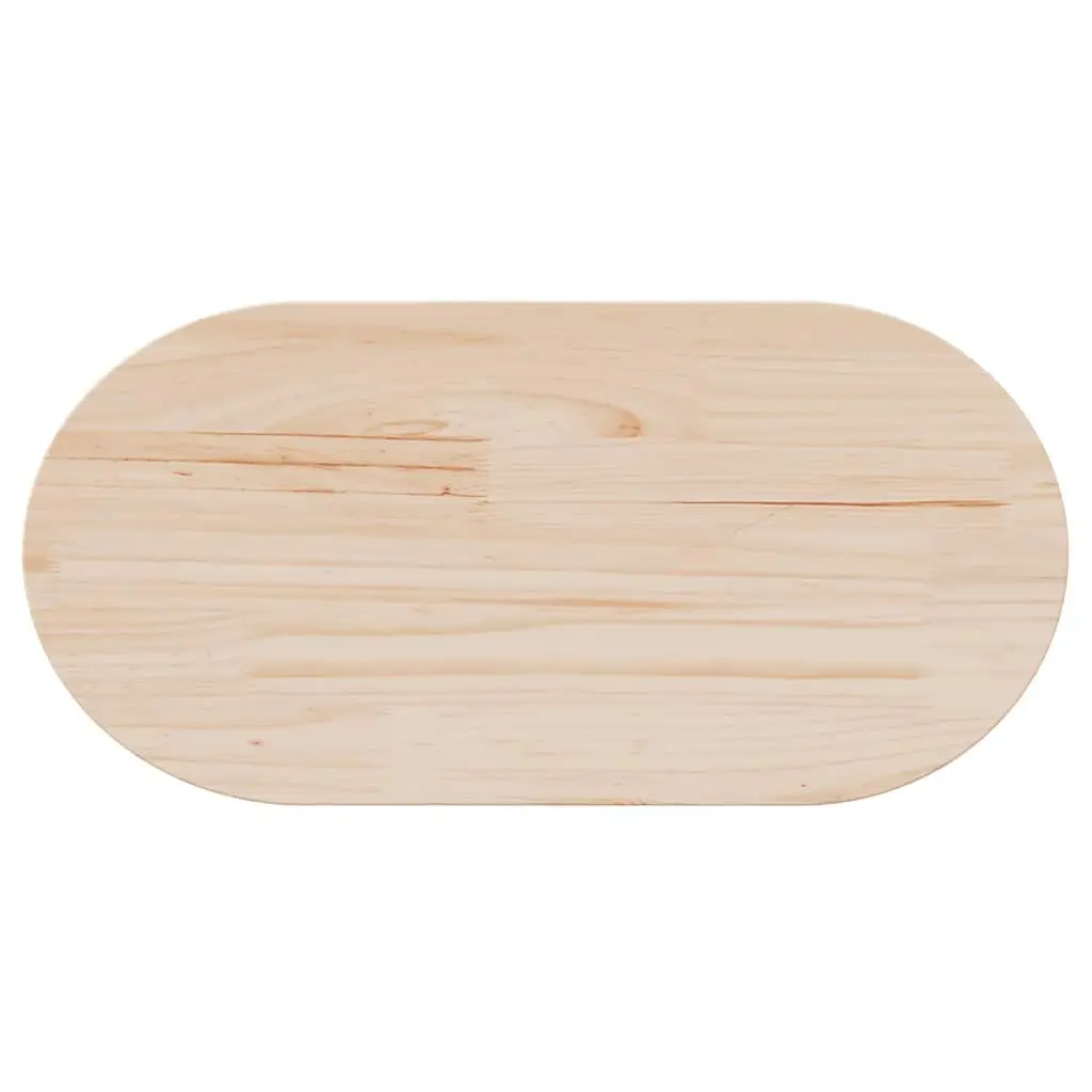Solid Pine Wood Table Top 70x35cm Oval Brown Replacement Surface Coffee Side Bar