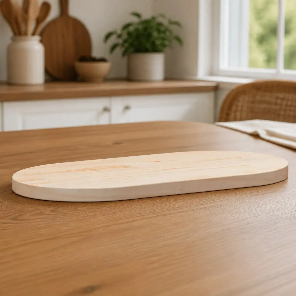 Solid Pine Wood Oval Table Top 90x45x2.5cm