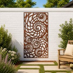 Corten Steel Garden Wall Art 105x55 cm Shell Design